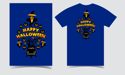Halloween T-shirt design concept.