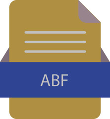 ABF   file icon with color and rounded corners and folded doc