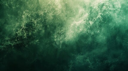 Fototapeta premium Green blurred grainy gradient background, noise texture effect, wide poster banner header design, Generative AI 