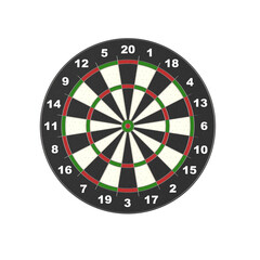 Dartboard on white background. 