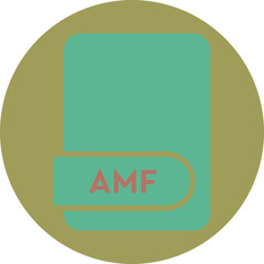 AMF File format icon  circular shape
