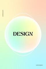 Abstract cover background with glowing sphere in pastel color gradient for modern minimal soft elegant design