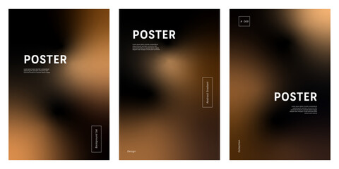Minimalist template background set with brown gradient on black with copy space for modern and stylish design