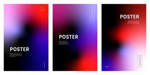 Abstract poster background with vibrant red and purple gradient on black copy space for design and decoration