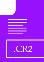 Fototapeta premium CR2 File format icon fill insidse with symbol