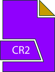 CR2 File format icon in shapes 2 colors and side contour