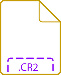 CR2 File icon minsk dashed rounded outline