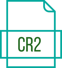 CR2 File icon thick outline sharp corners