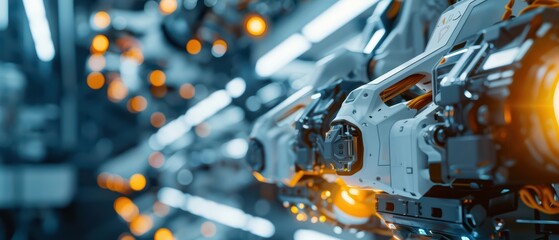 Fototapeta premium In an ultramodern automotive parts factory style