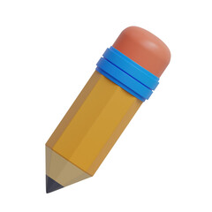 brown pencile 3d illustration