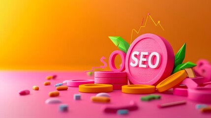 Digital Strategies: Enhancing Online Presence with SEO Marketing in Cybernetic Pastel Tones