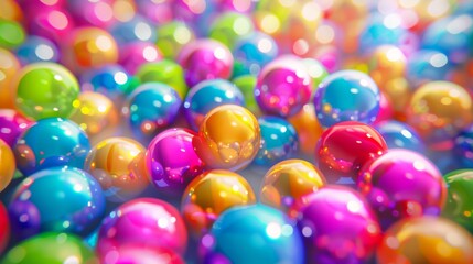 Bright and colorful glossy balls close-up