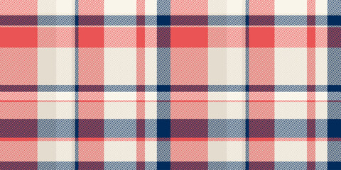 Setting textile fabric seamless, guy pattern vector check. Costume plaid background texture tartan in light and red colors.