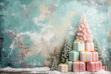 Christmas Tree Made of colorful cubes
