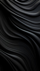 Digital black swirl corrugated curve abstract graphic poster background