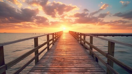 Fototapeta premium Sunset over the Ocean Pier