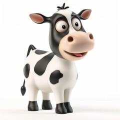 Cartoon cow animal farm field mascot funny character wildlife