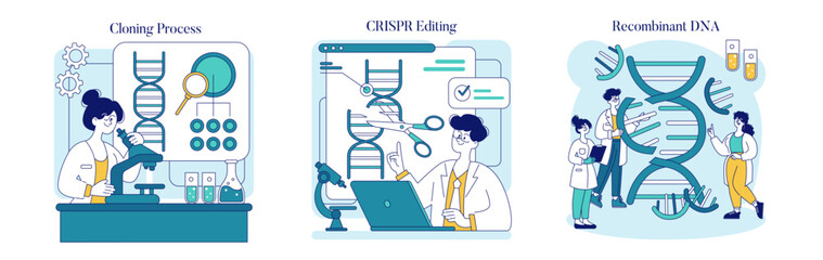Biotechnology. Flat Vector Illustration