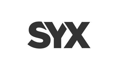 SYX logo design template with strong and modern bold text. Initial based vector logotype featuring simple and minimal typography. Trendy company identity.