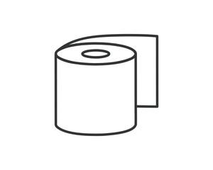 Toilet paper roll or tube icon design, template for wc. Bathroom hygiene icons, kitchen cleaning towel. Blank soft scroll product.