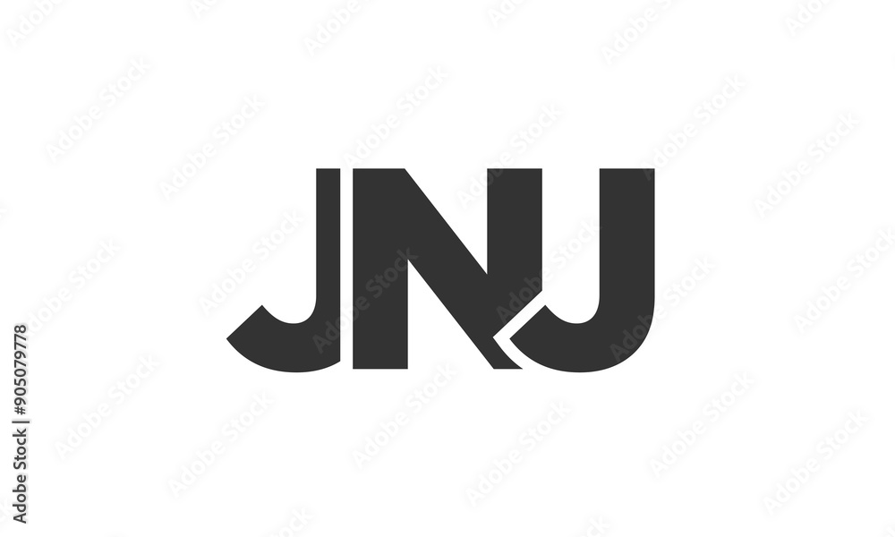 Poster jnj logo design template with strong and modern bold text. initial based vector logotype featuring s