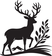 A deer silhouette vector Art illustration