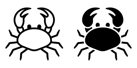 ofvs661 OutlineFilledVectorSign ofvs - crab vector icon . isolated transparent . outline and filled version . AI 10 / EPS / PNG . g12007