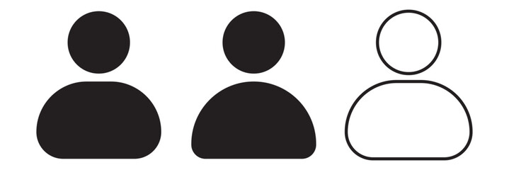 User icon set. Line and glyph user avatar icons. Profile user icon set isolated on white background.