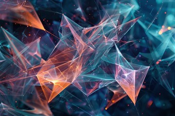Holographic shapes expand and contract against a starry background, creating a dynamic and mesmerizing display, Holographic shapes expanding and contracting in a digital void