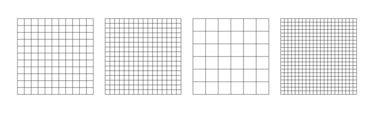 Wireframe grid collection in black colors. Retro futuristic grid in 90s style, y2k