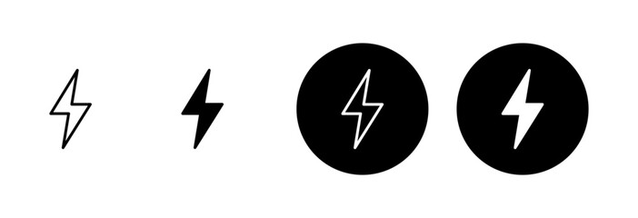 Lightning icon vector isolated on white background. Bolt icon vector. Energy and thunder electric icon