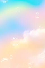 Pastel background png bubbles in the sky © Rawpixel.com