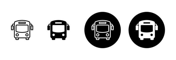 Bus Icon vector isolated on white background. Black bus vector icon