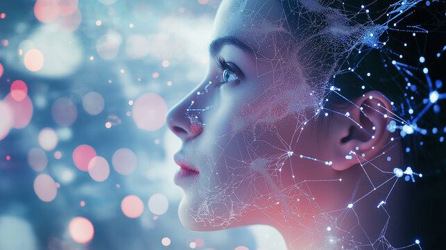 Virtuelles 3d Gesicht Portrait Computerspiele Entwicklung Avatar durch k&uuml;nstliche Intelligenz KI Generative AI