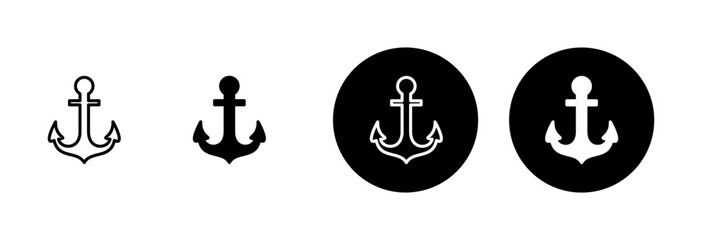 Anchor icon vector isolated on white background.Anchor symbol logo. Anchor marine icon.