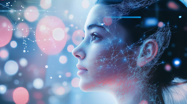 Virtuelles 3d Gesicht Portrait Computerspiele Entwicklung Avatar durch k&uuml;nstliche Intelligenz KI Generative AI
