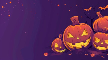 Fototapeta premium halloween background with pumpkins