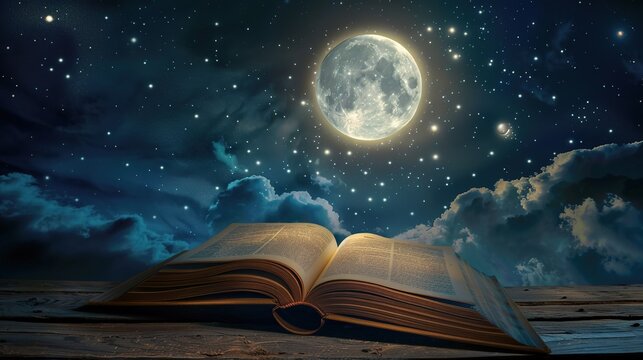 Night's Enchantment - A Book-Portal Beckoning to Another World with the Moon as a Guide