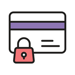 Obraz premium Modern flat icon of secure card in now available