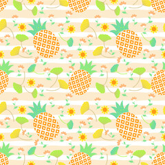Pineapple patterns graphic print, wallpaper, clothing, wrapping, fabric, textile, fabric pattern design decorations templates and other designs. Abstract vector illustration. Using in fashion.