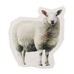 Obraz premium Sheep png farm sticker, paper cut on transparent background