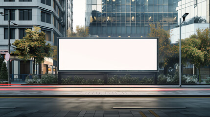 billboard and copy space on white screen