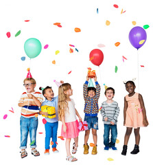 Kid's party png sticker, birthday celebration in transparent background