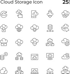 Cloud Storage Icon Set - Stock Illustration