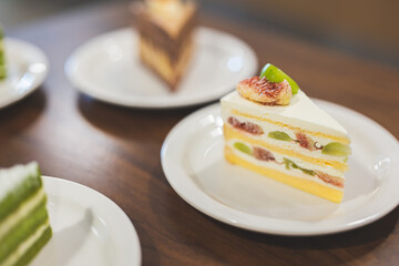 Grape Fig Cake and Chocolate Banana Cake,motcha cake Showcase