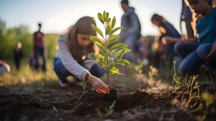 Students in an outdoor eco-education activity,