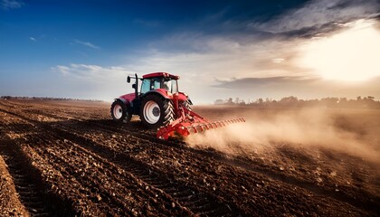 Naklejka premium Tractor in the field