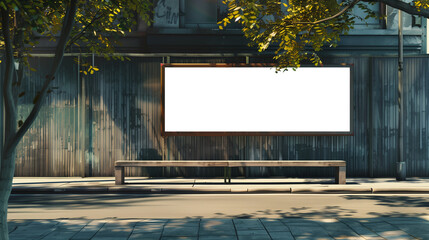 billboard and copy space on white screen