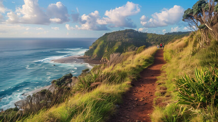 Fototapeta premium Coastal Hiking Path with Ocean Views