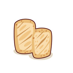 Toast minimalist vector illustration ,simple transparent graphic element .Isolated on white background